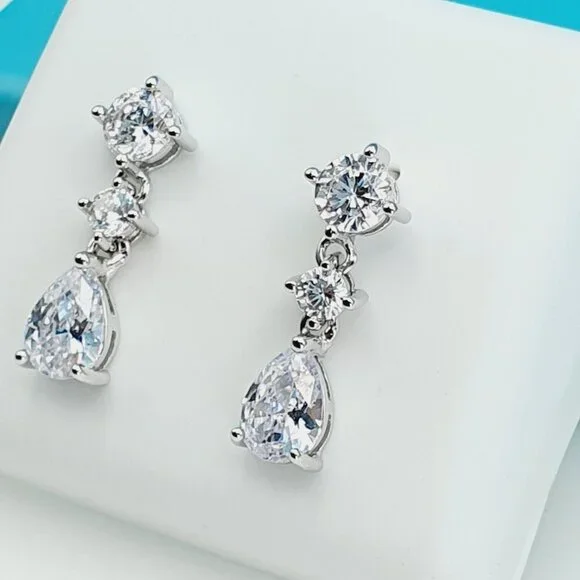 925 Sterling Silver CZ Beautiful Earrings for Women, 1USPAR4248 - Picture 10 of 11